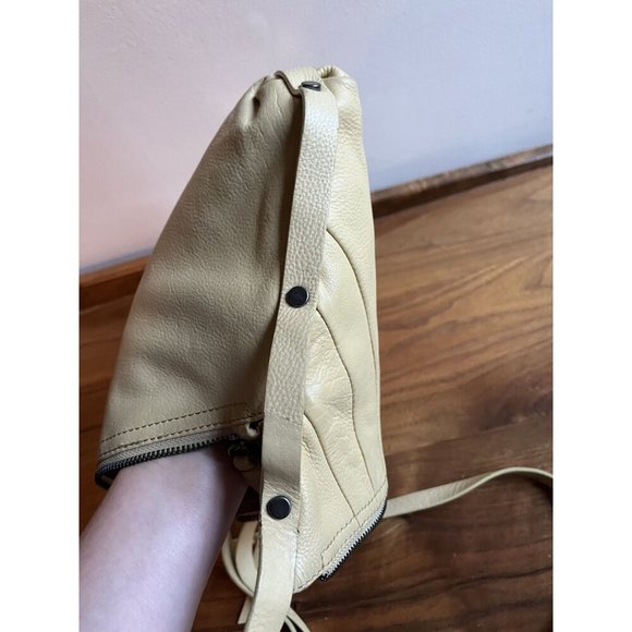 Kooba Y2K Vintage Handcrafted Leather Crossbody Bag Asymmetrical Zipper Yellow - Picture 10 of 14